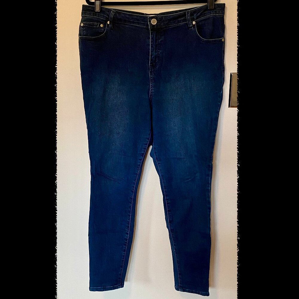 Eloquii Olivia Sculpting High Rise Skinny Jean Size 18 Regular Dark Wash EUC
